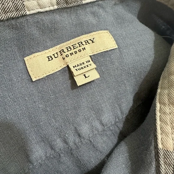 Burberry light blue button down mens shirt size L